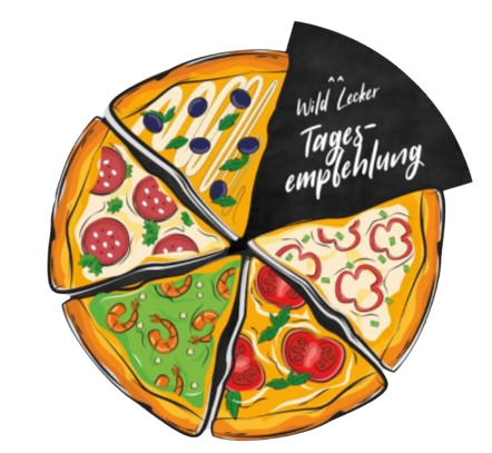 Zeichnung einer Pizza aus dem Holzofen