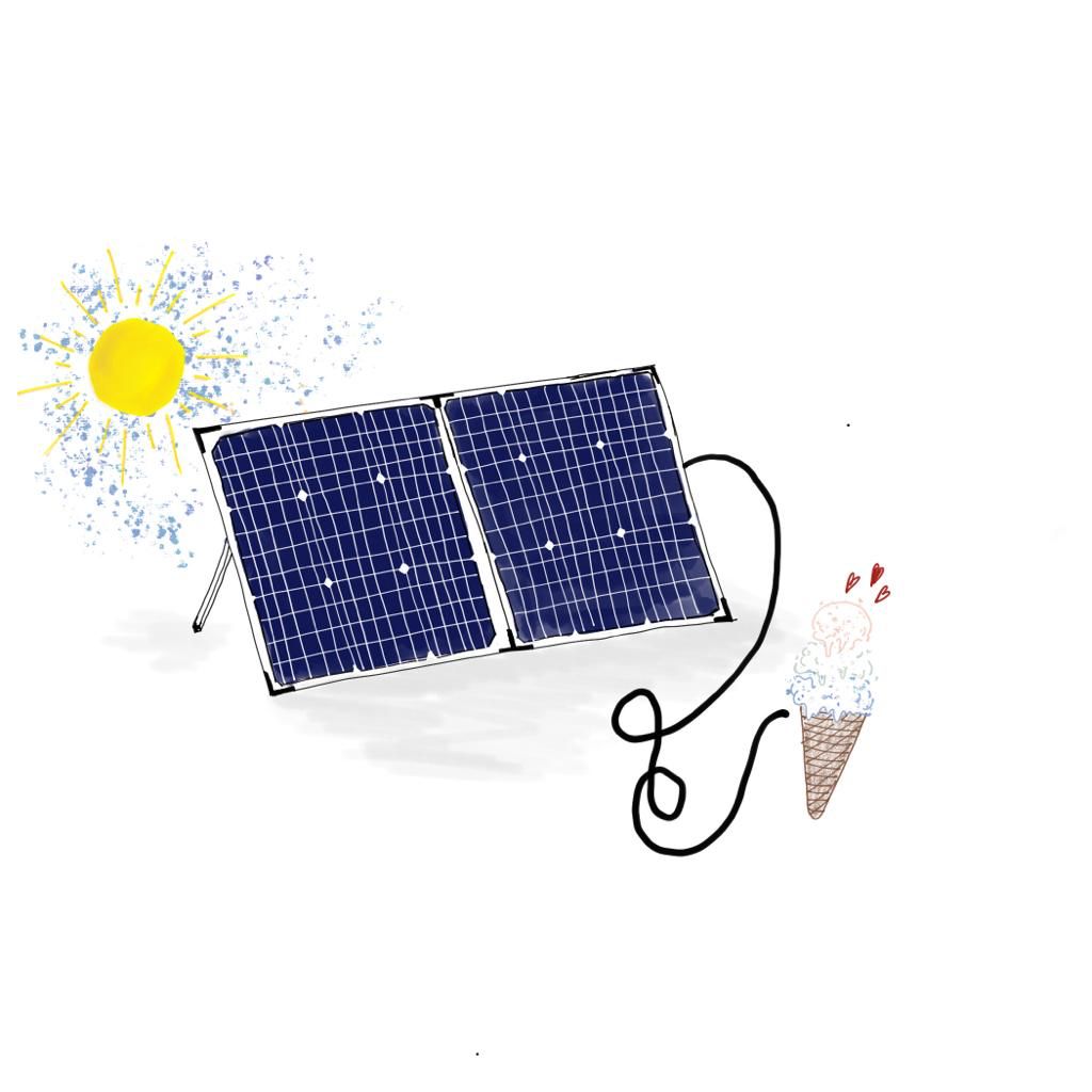 Solaranlage auf dem Dach des Illegally tasty